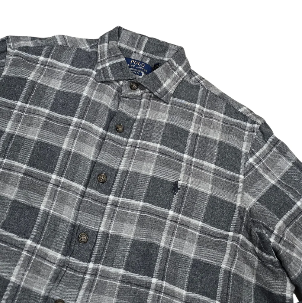 Polo Ralph Lauren Checked Cotton-Flannel Shirt In Gray